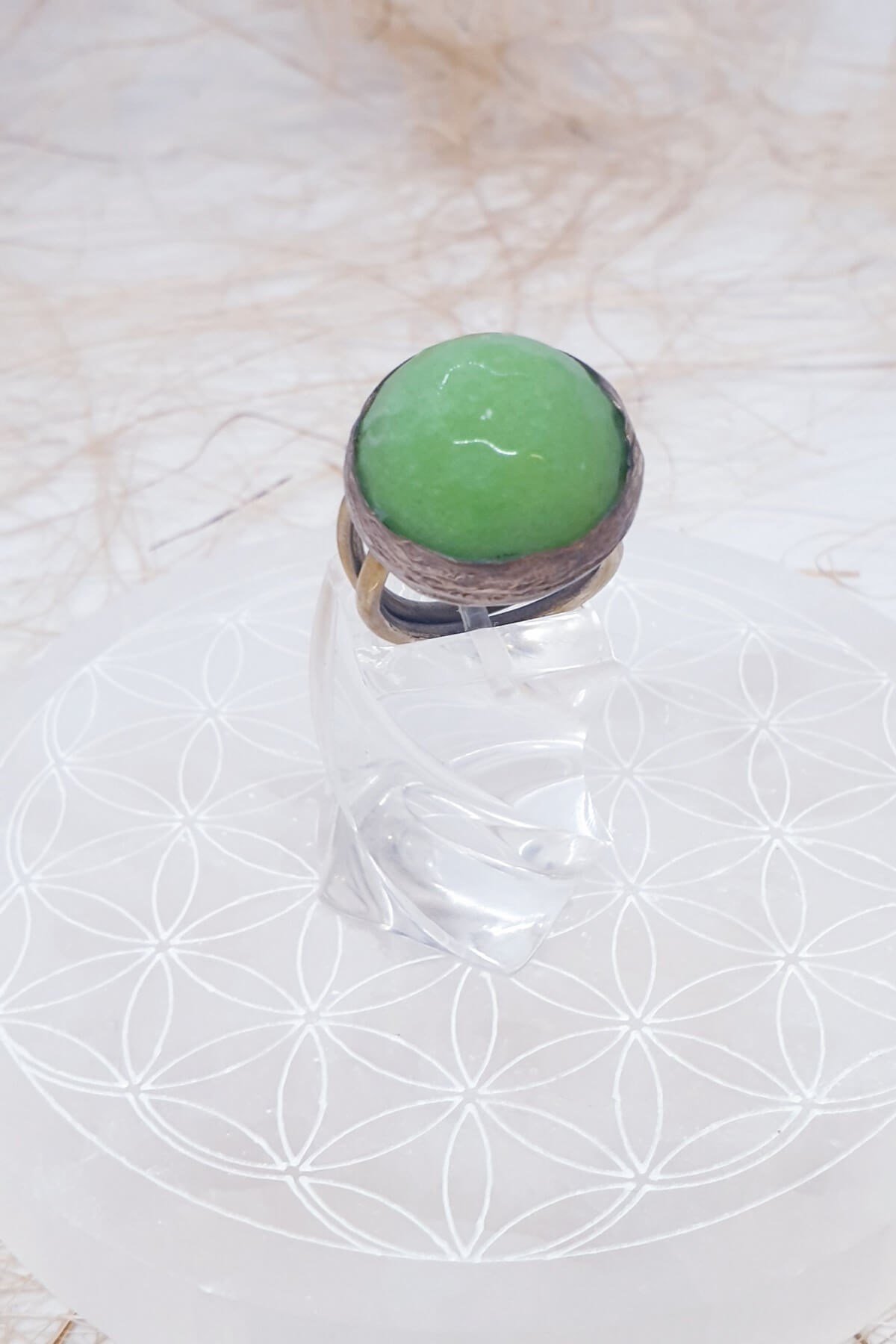 Gümüş Yeşil Akik Yüzük