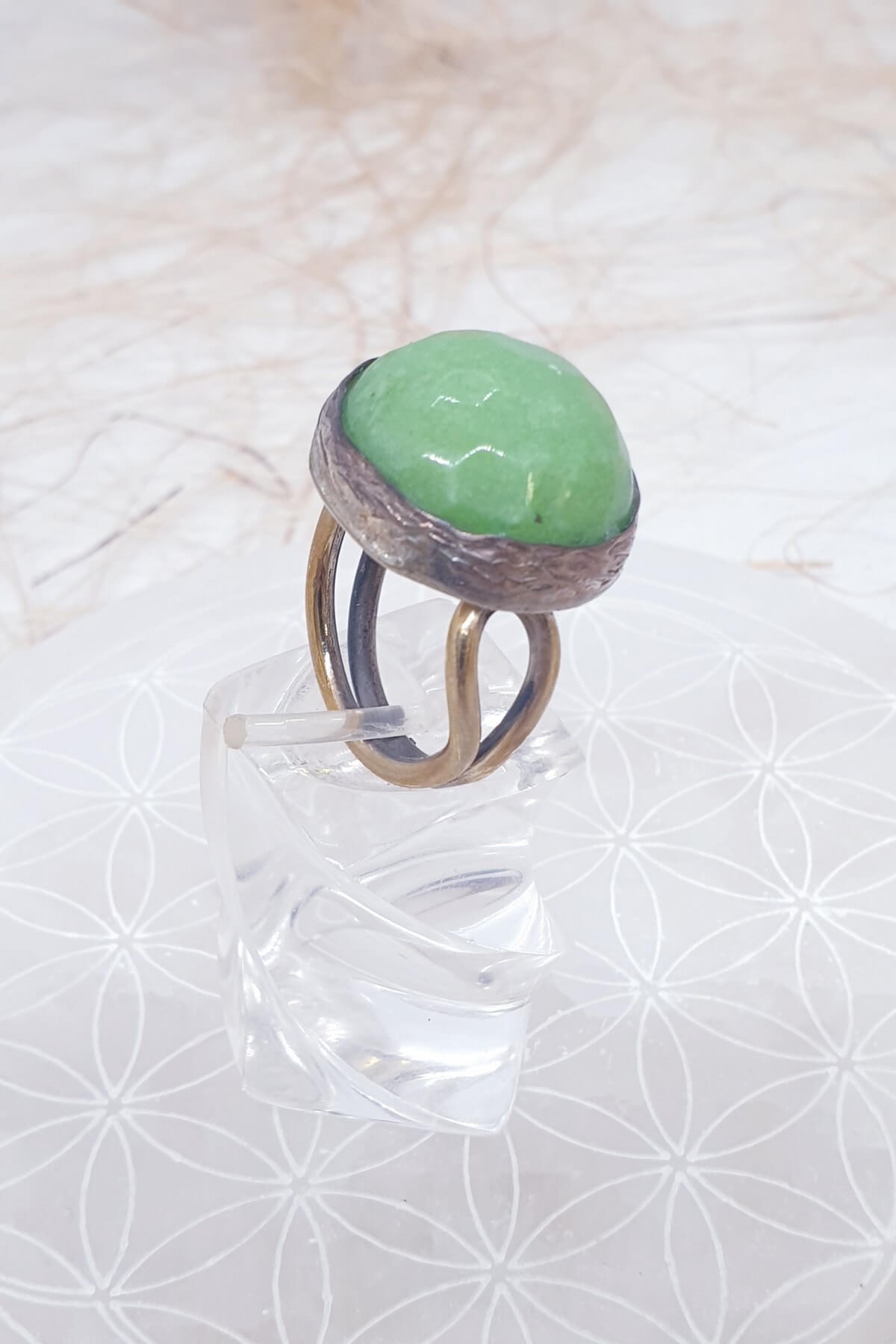 Gümüş Yeşil Akik Yüzük