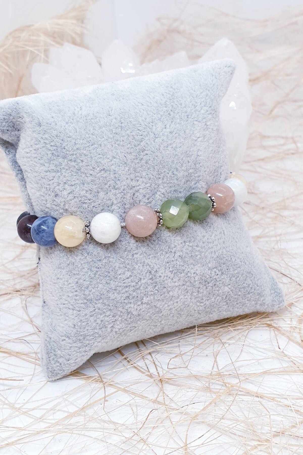 Hafifliyorum İnceliyorum Sağlıklıyım Doğal Taş Niyet Bilekliği