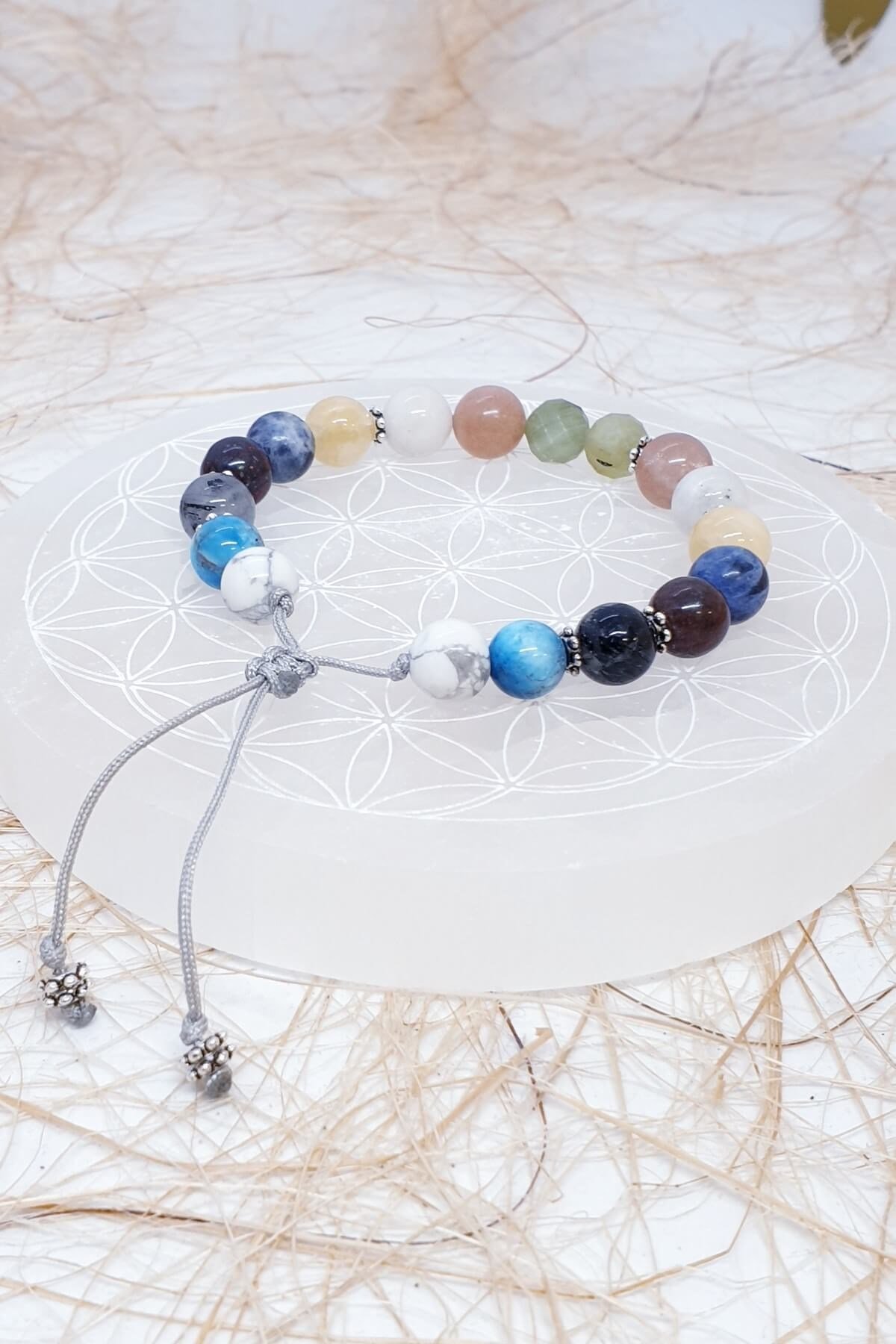 Hafifliyorum İnceliyorum Sağlıklıyım Doğal Taş Niyet Bilekliği