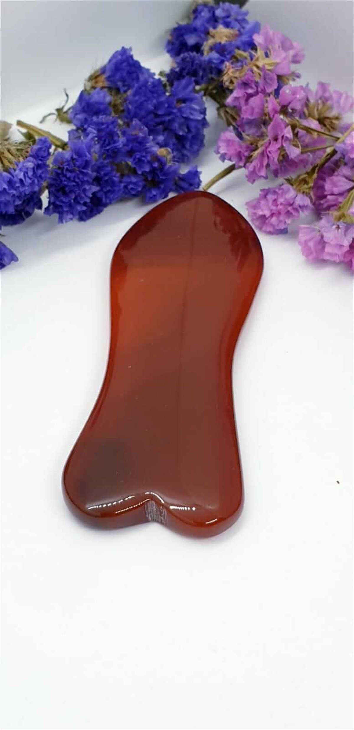 Kırmızı Akik Balık Gua Sha Masaj Tarağı 