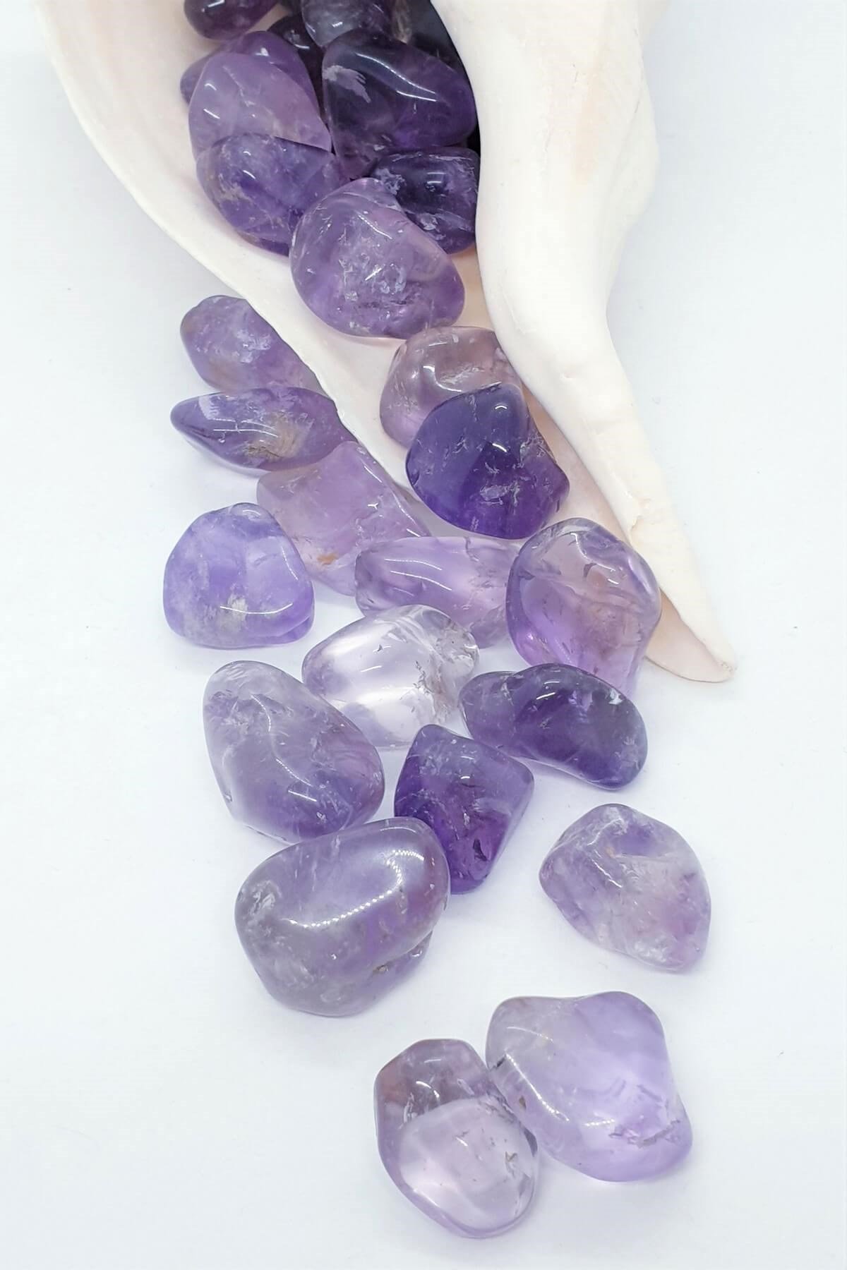 Kristal Izgara için Tamburlanmış Ametist Palm taşı