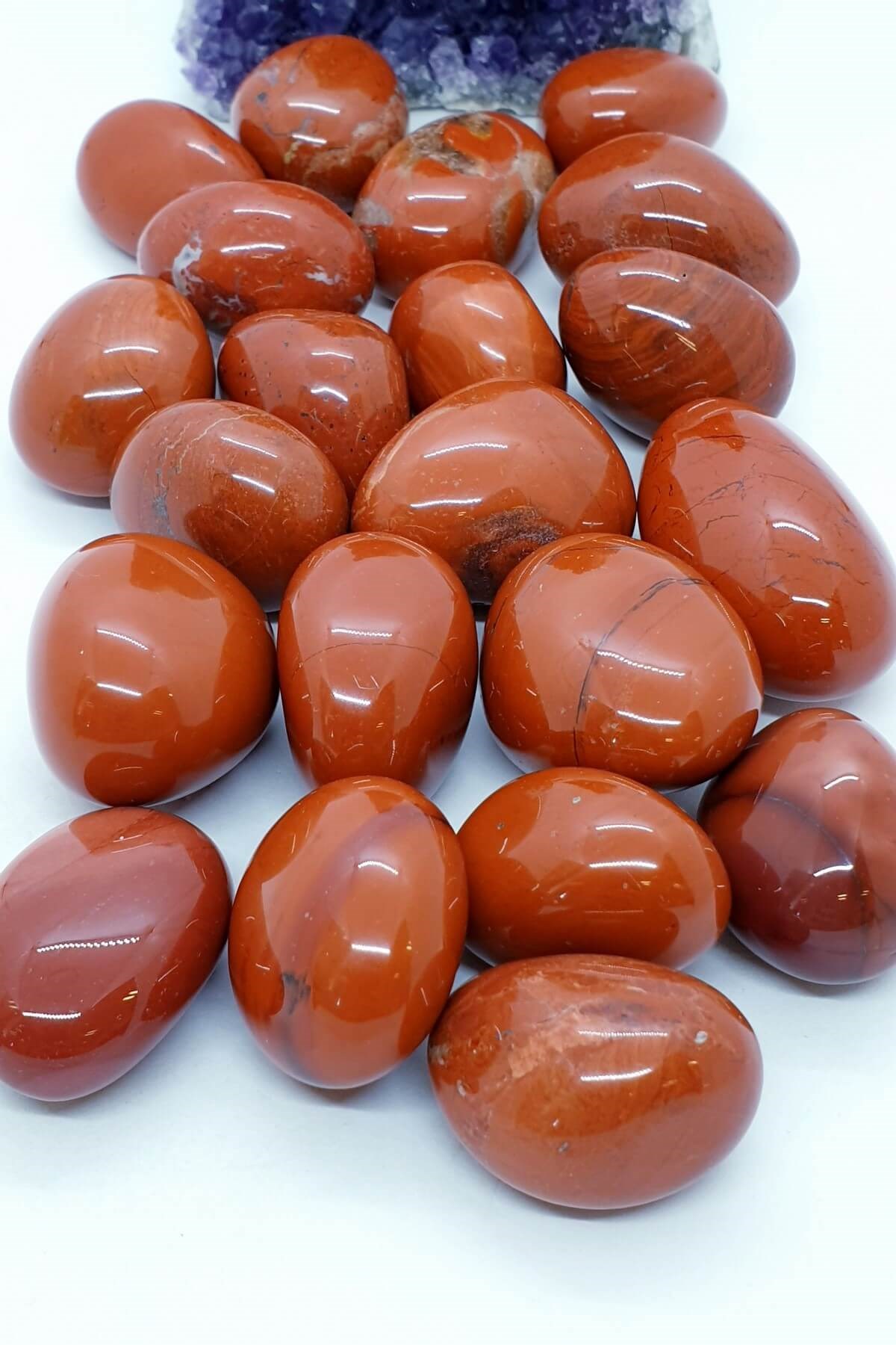 Kristal Izgaralar için  tamburlu Kırmızı Jasper Taşı 