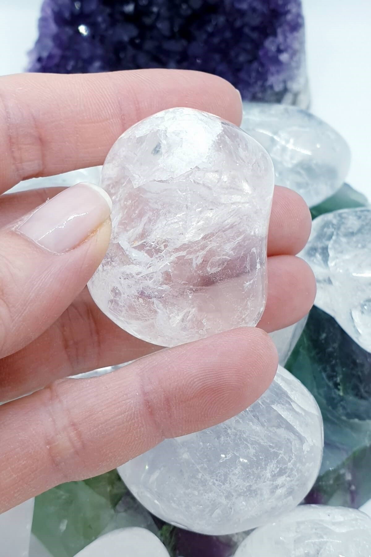 Kristal Izgaralar için Küçük tamburlu Kristal Kuvars taşı
