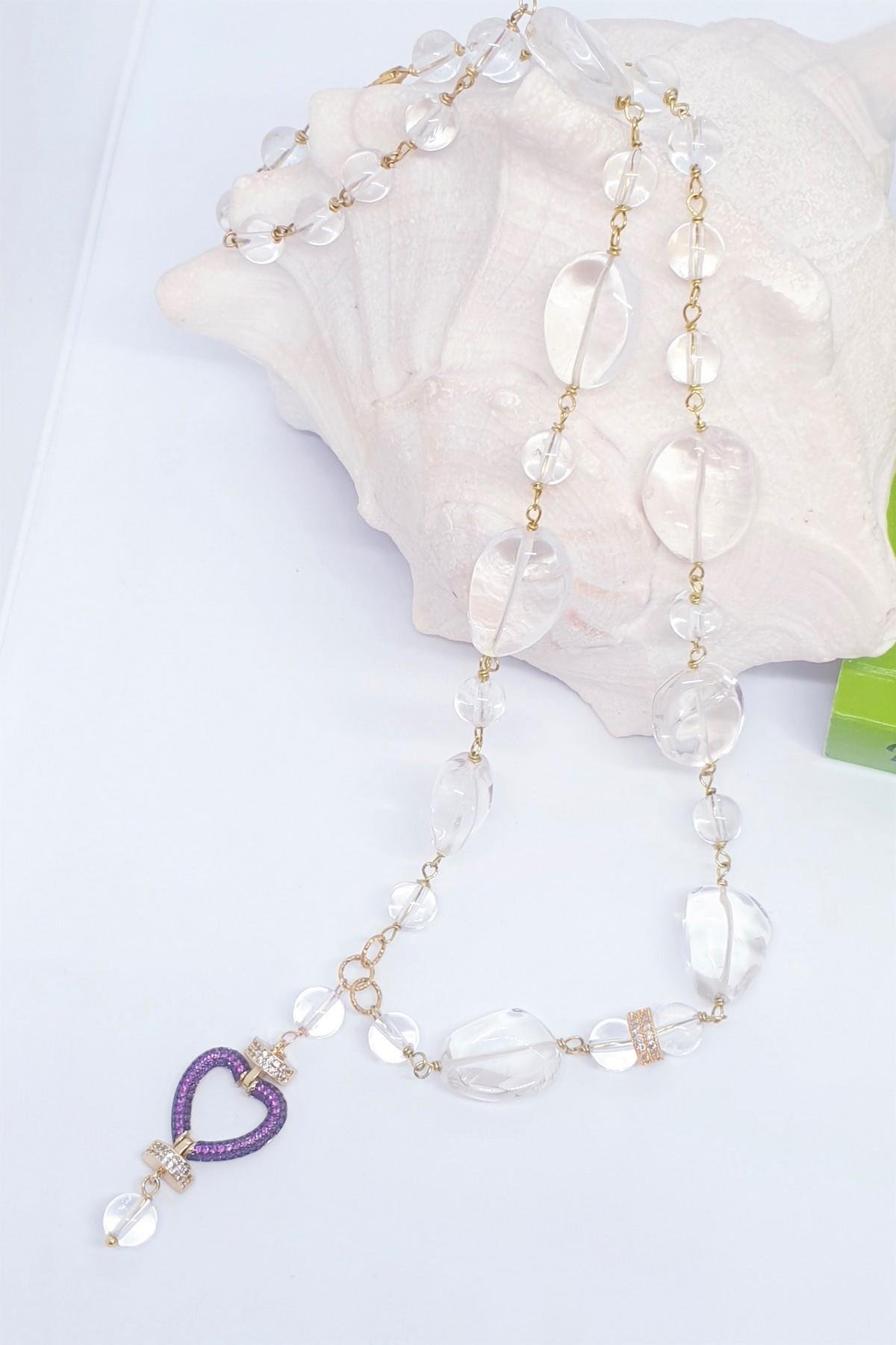 Kristal Kuvars Elegant Butik Kolye