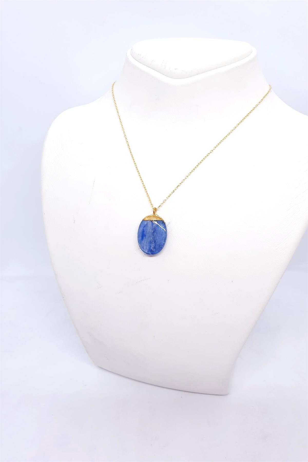 Kyanit Doğal Taş Zincirli kolye