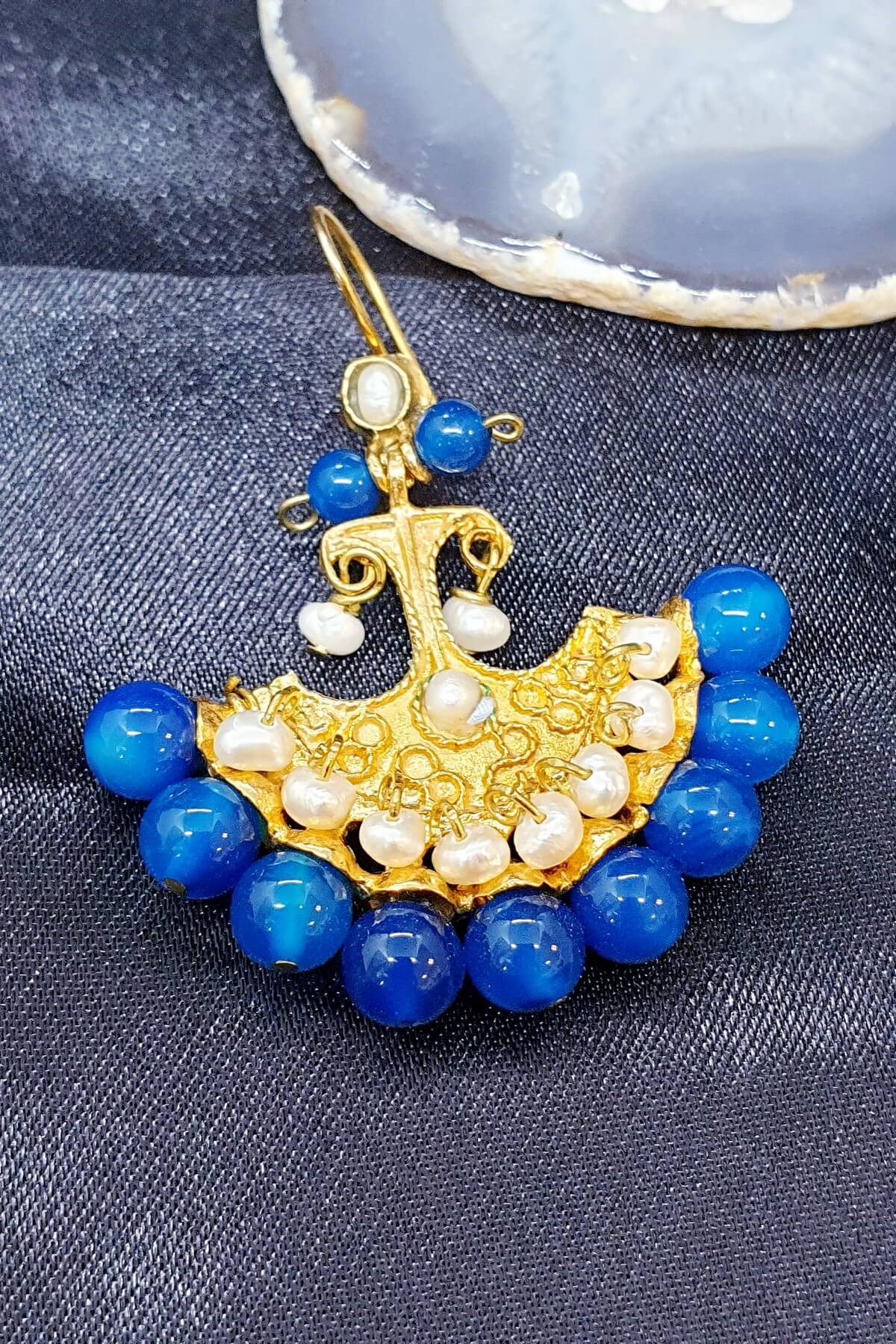 Mavi Akik Nurbanu Küpe