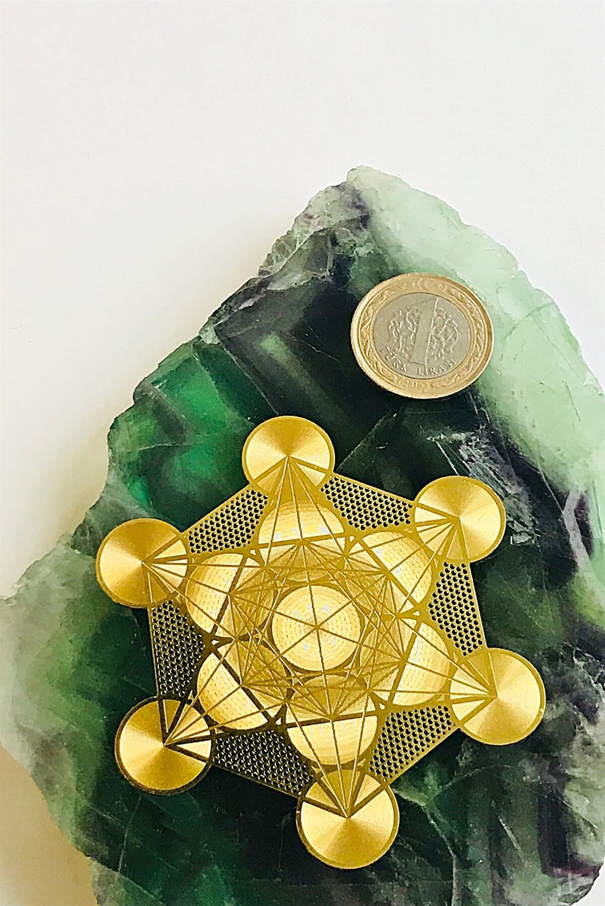 Metatron Küp Metal Kristal Izgara Plakası