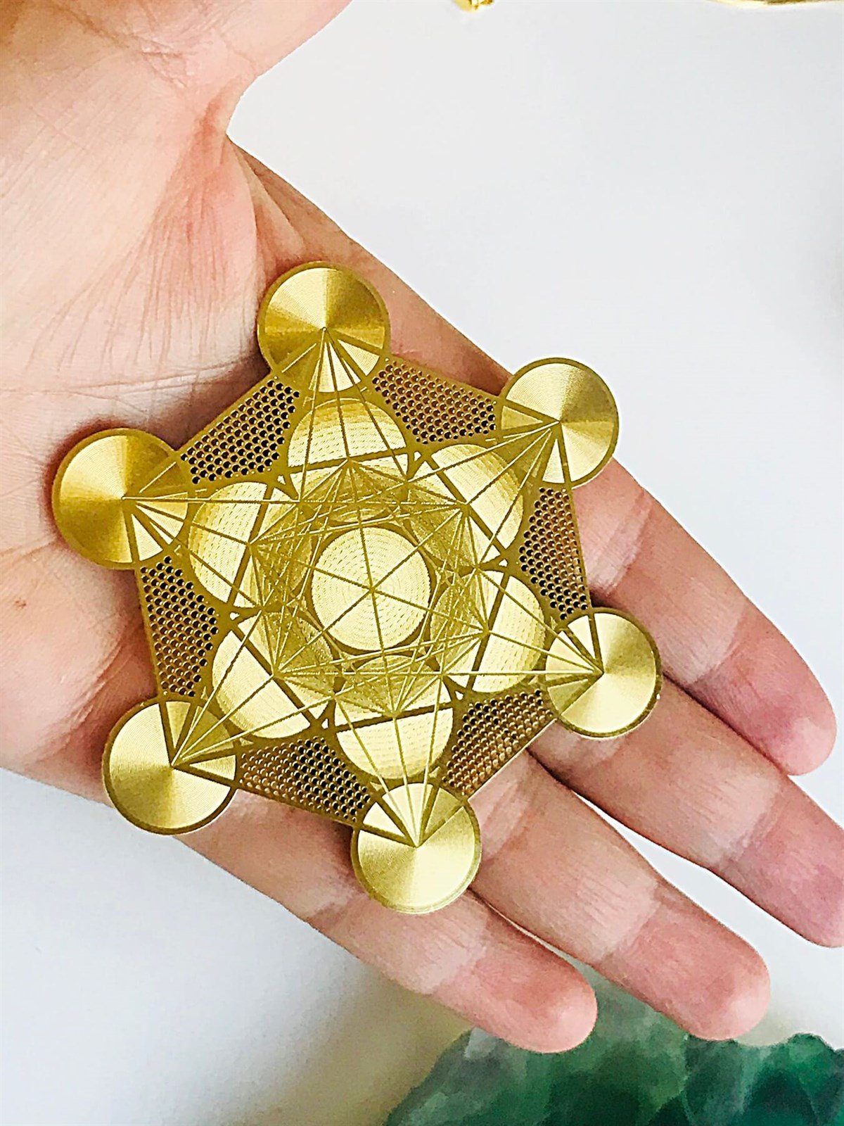 Metatron Küp Metal Kristal Izgara Plakası