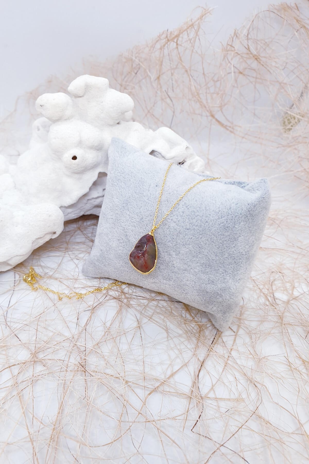 Mokaid Jasper Doğal Taş Kolye