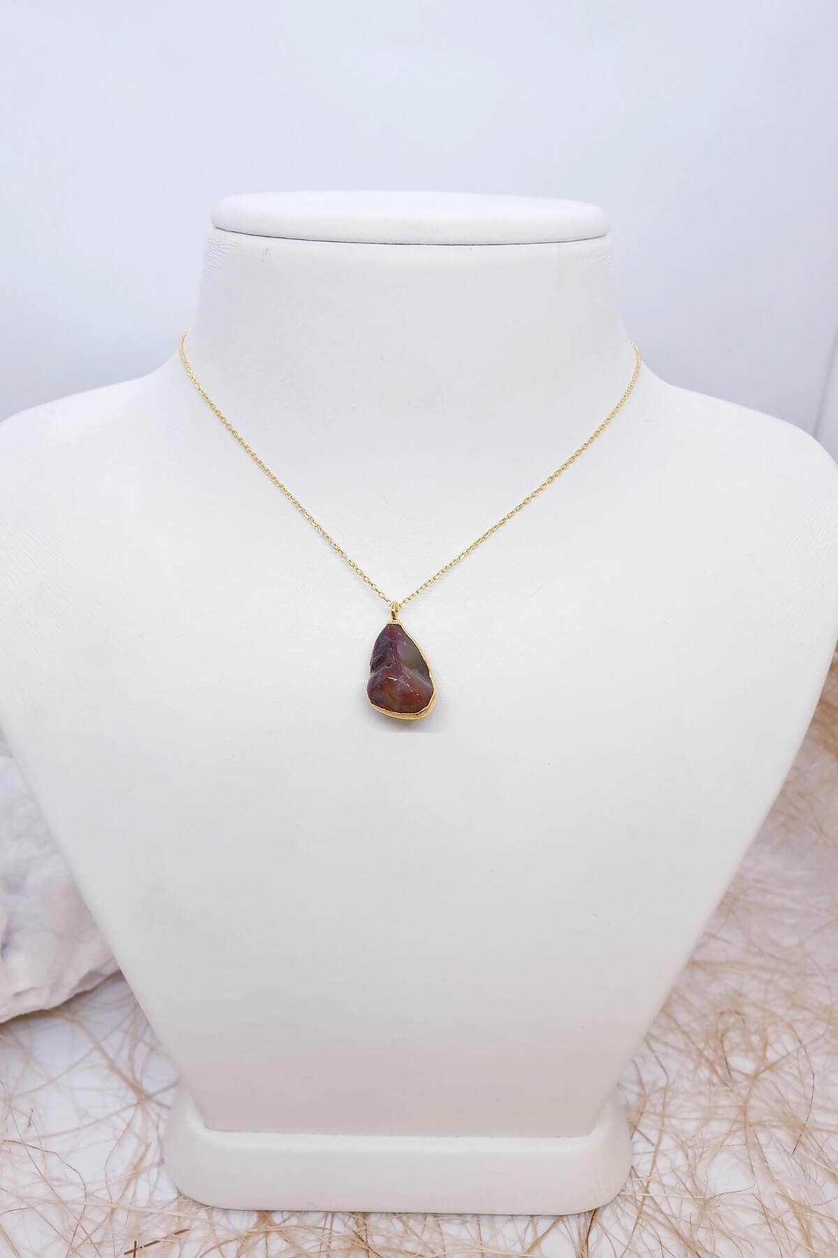 Mokaid Jasper Doğal Taş Kolye