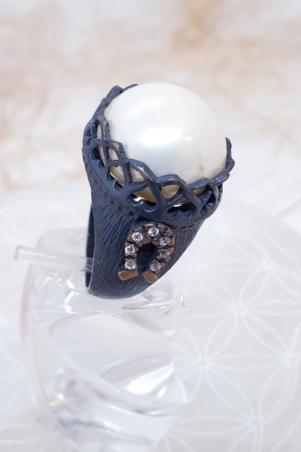 Otantik İnci Doğal Taş Yüzük