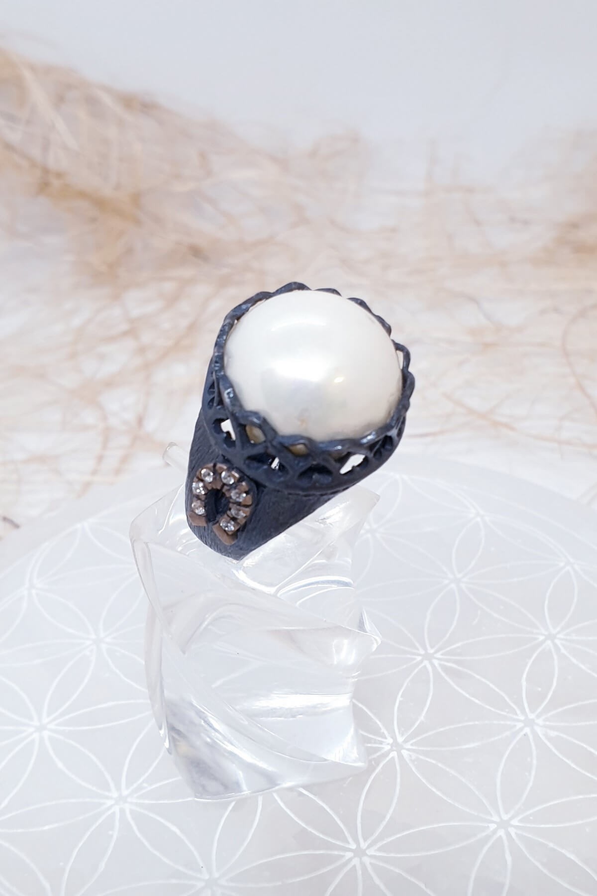 Otantik İnci Doğal Taş Yüzük