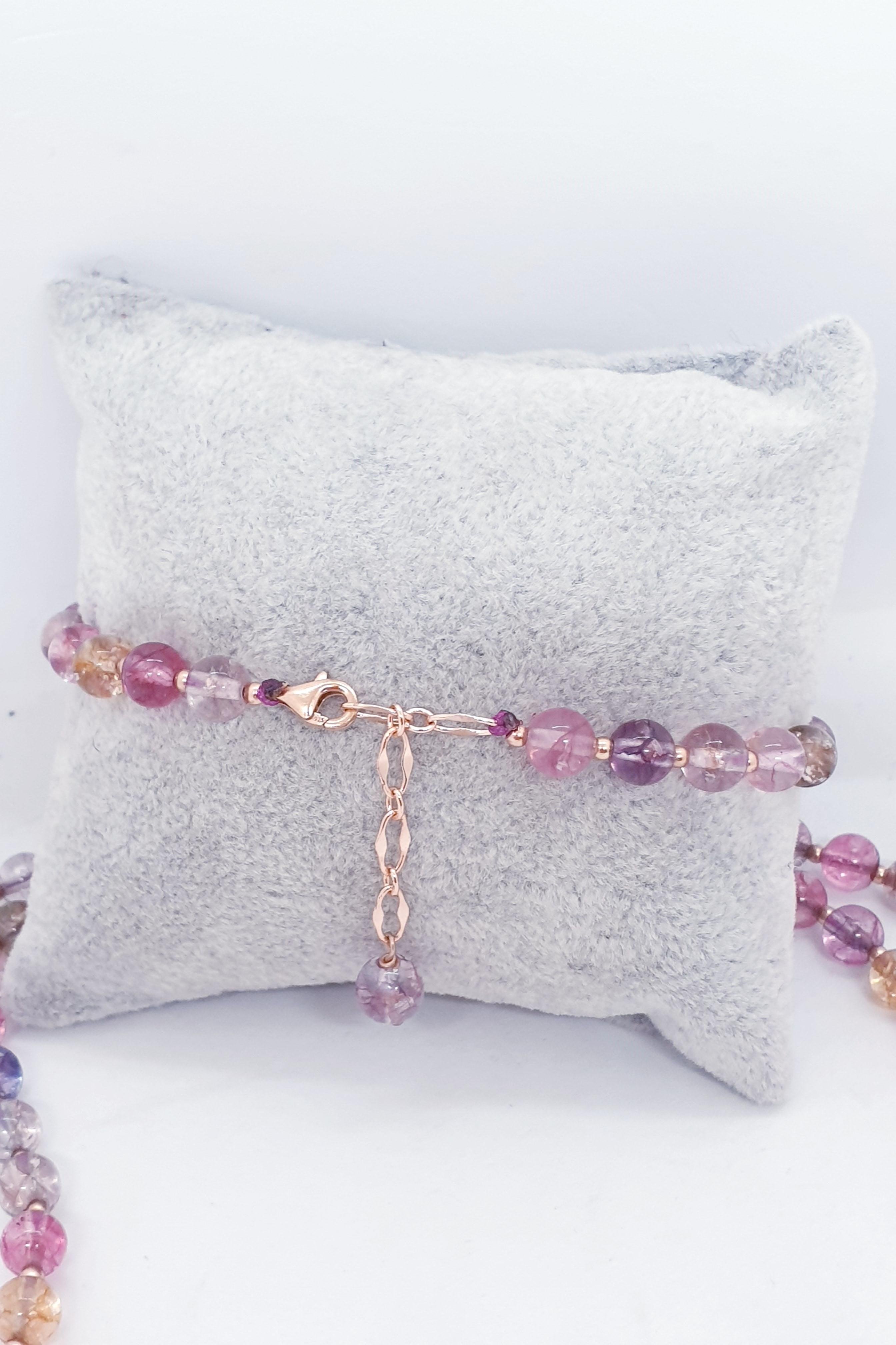 Pembe Turmalin Doğal Taş Bileklik