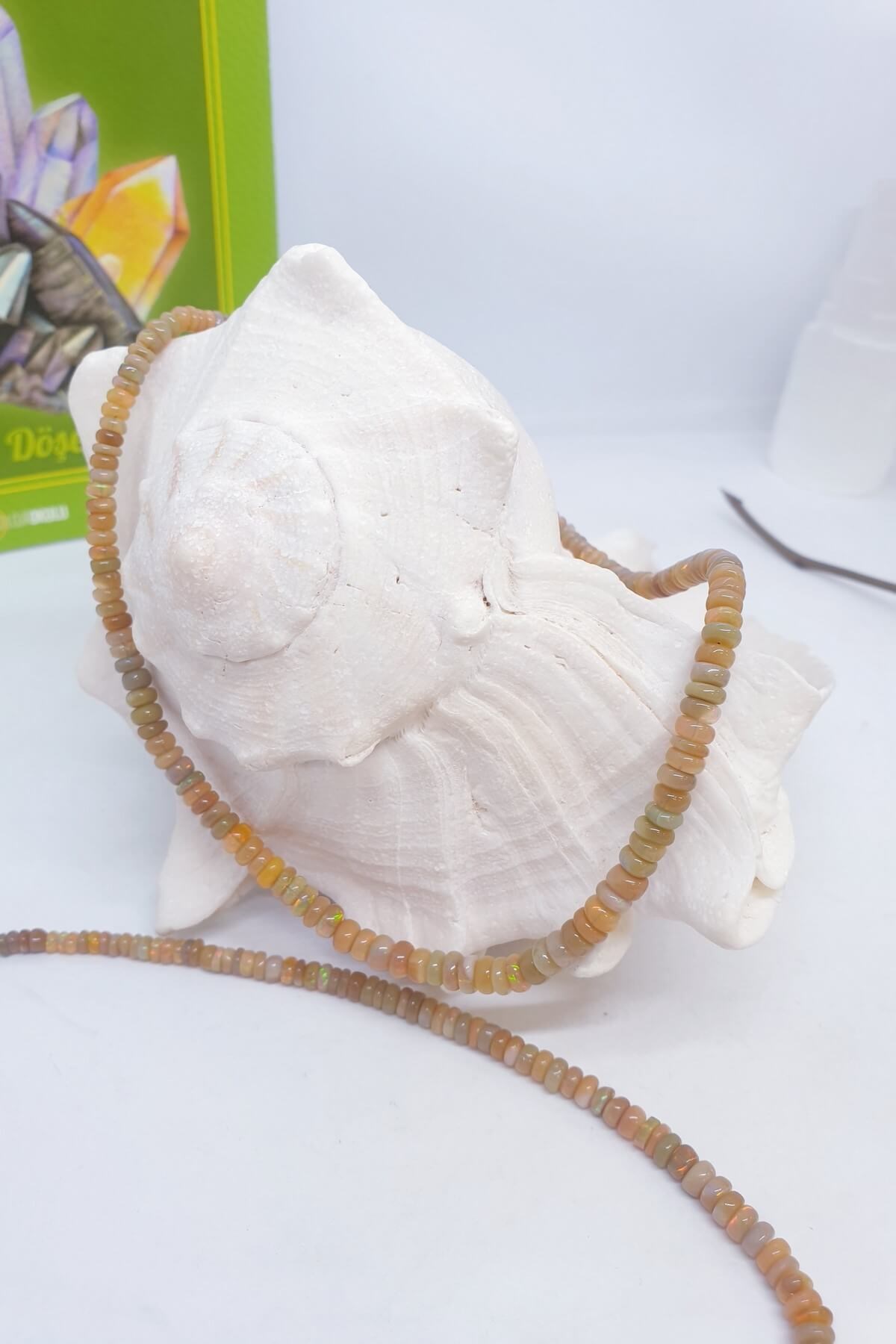 Renkli Opal Doğal Taşlı Kolye