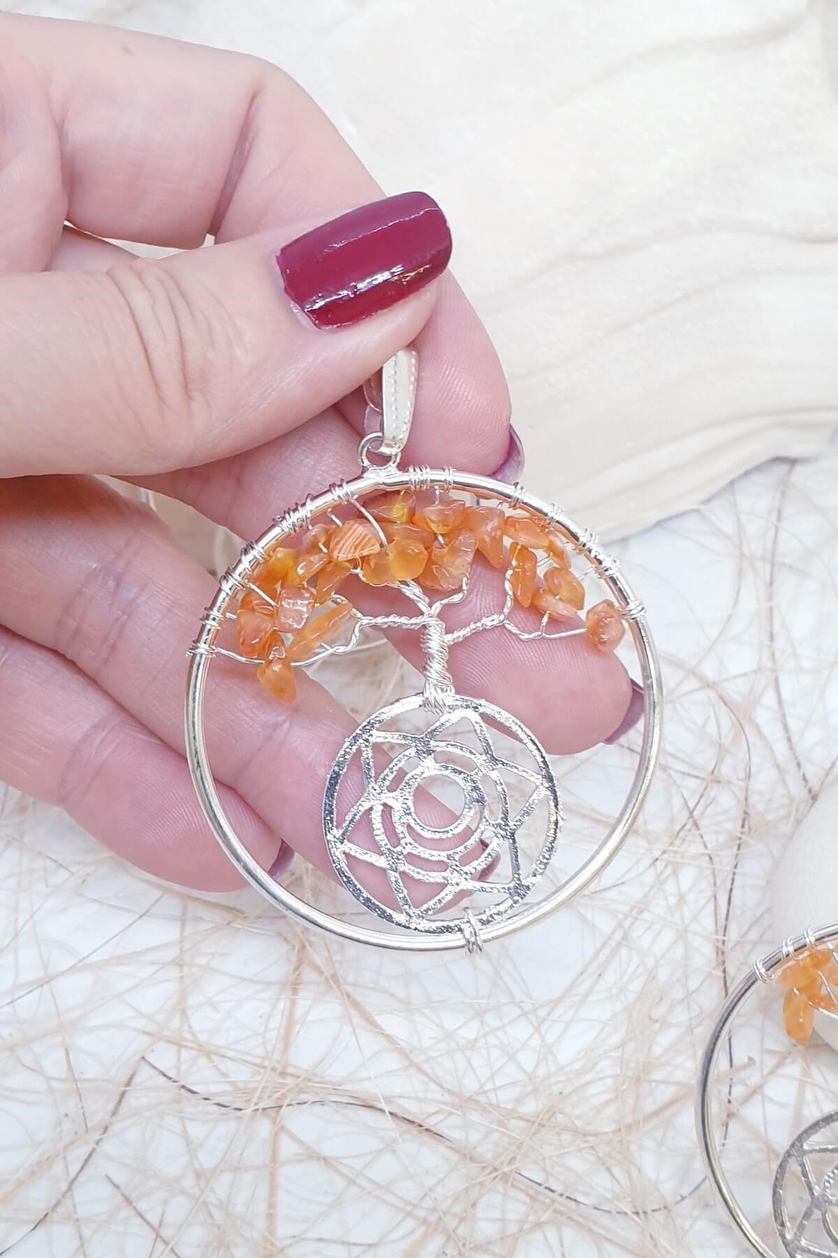 Sakral Çakra Karnelyan Kolye Ucu