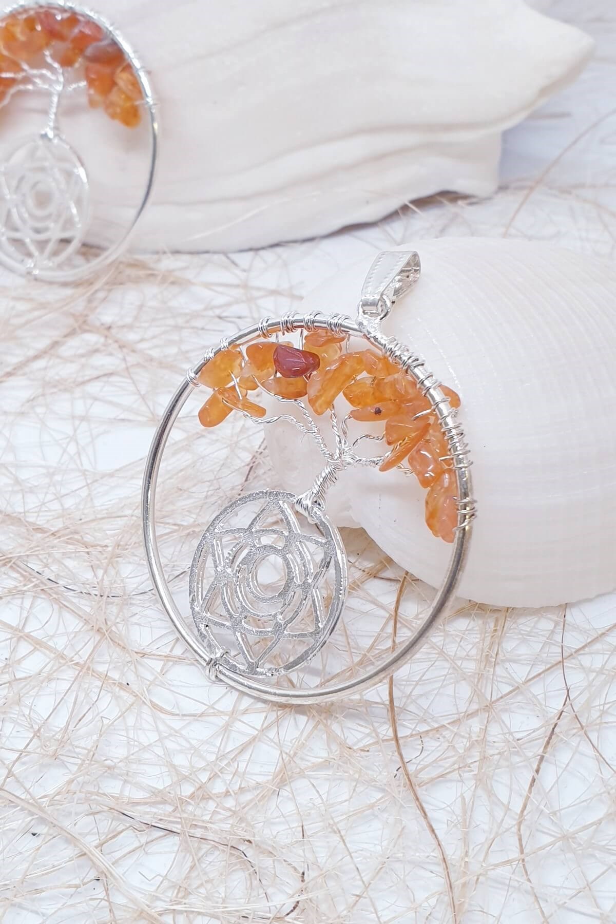 Sakral Çakra Karnelyan Kolye Ucu