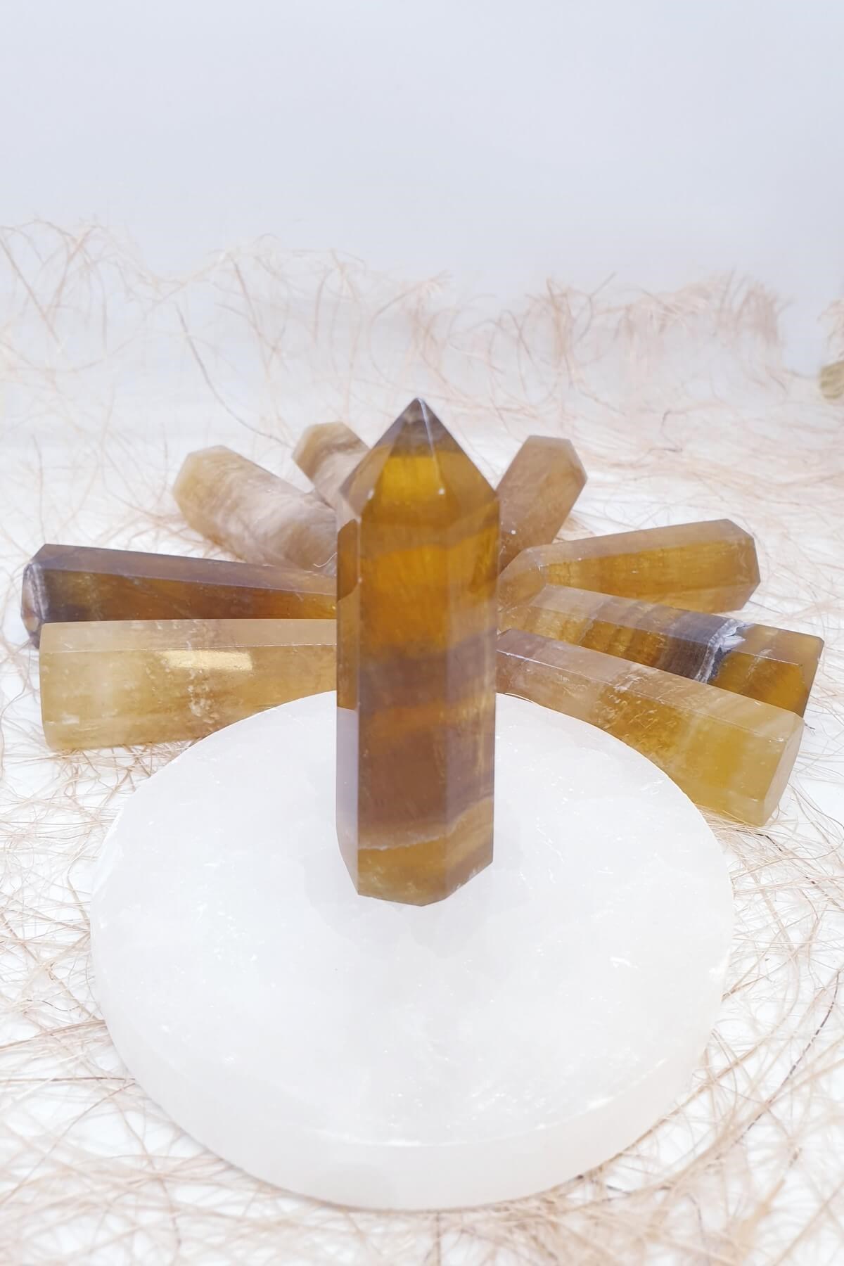 Sarı Florit Obelisk Doğal Taş