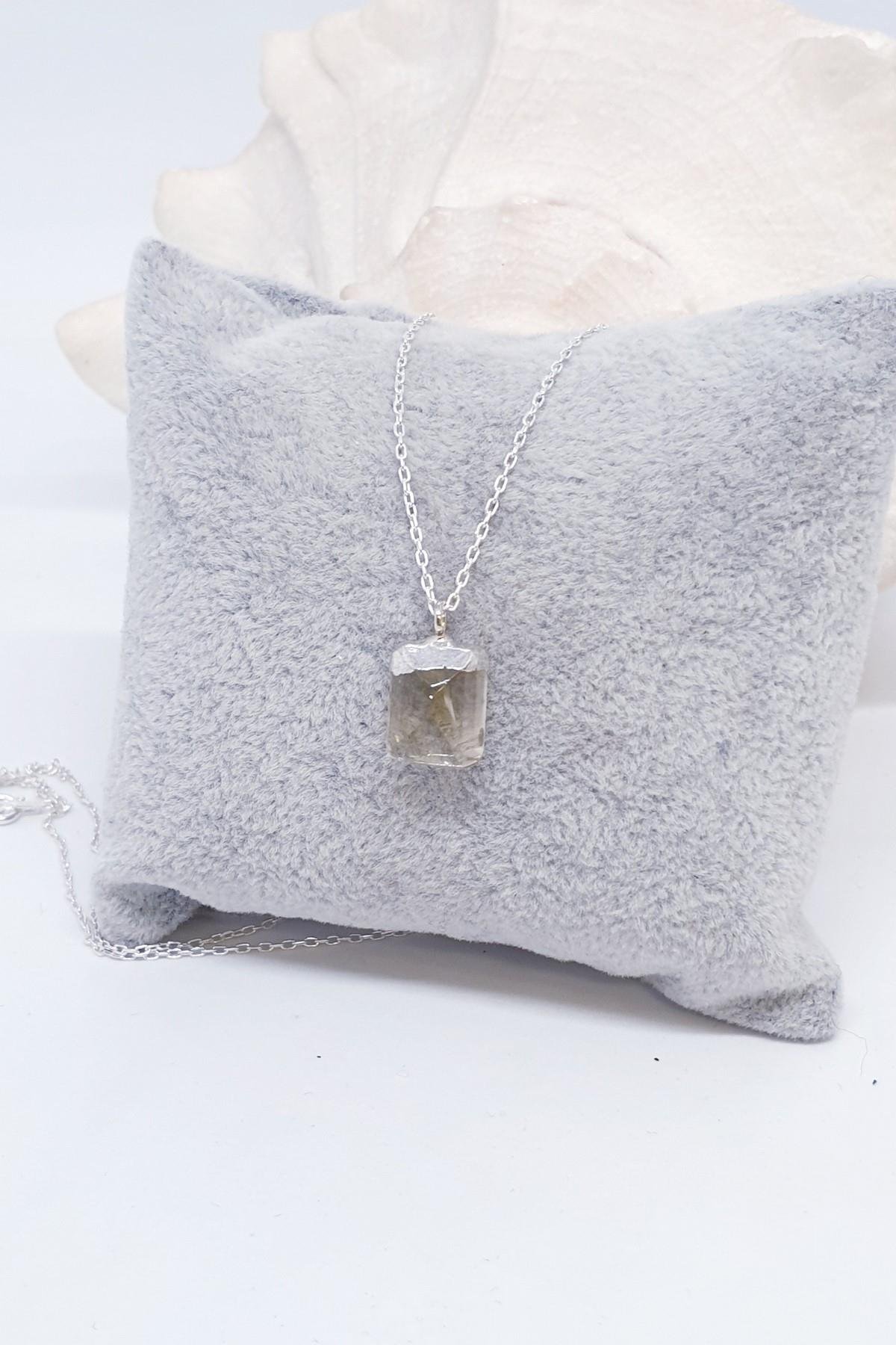 Sarı Topaz Doğal Taş Kolye