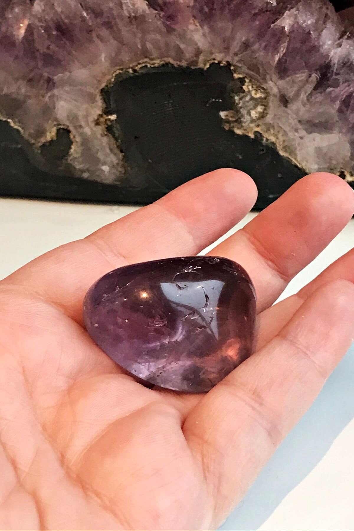 Tamburlanmış Ametist Cep Taşı