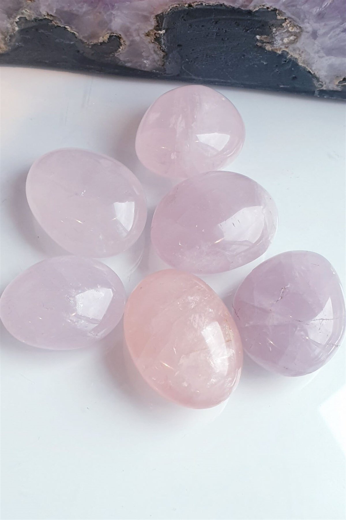 Tamburlanmış Pembe Kuvars Doğal Taş