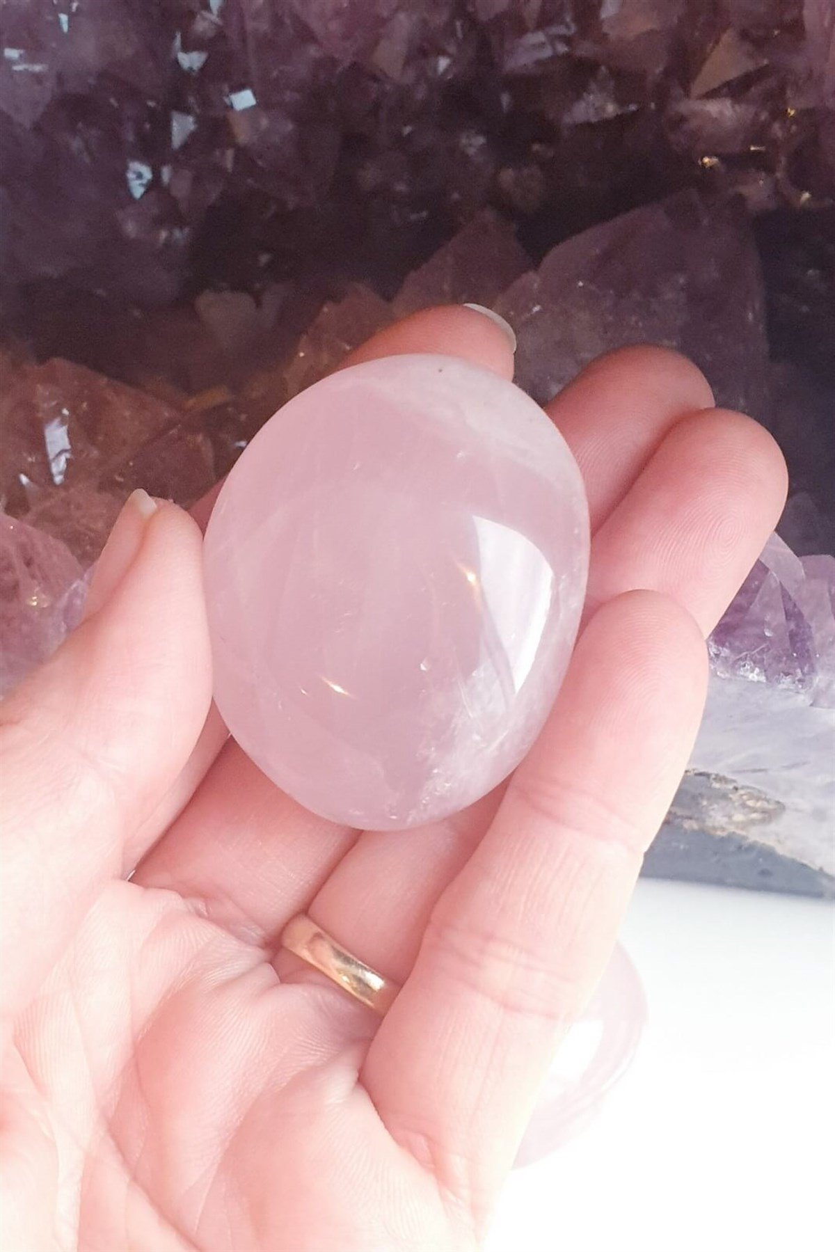Tamburlanmış Pembe Kuvars Doğal Taş