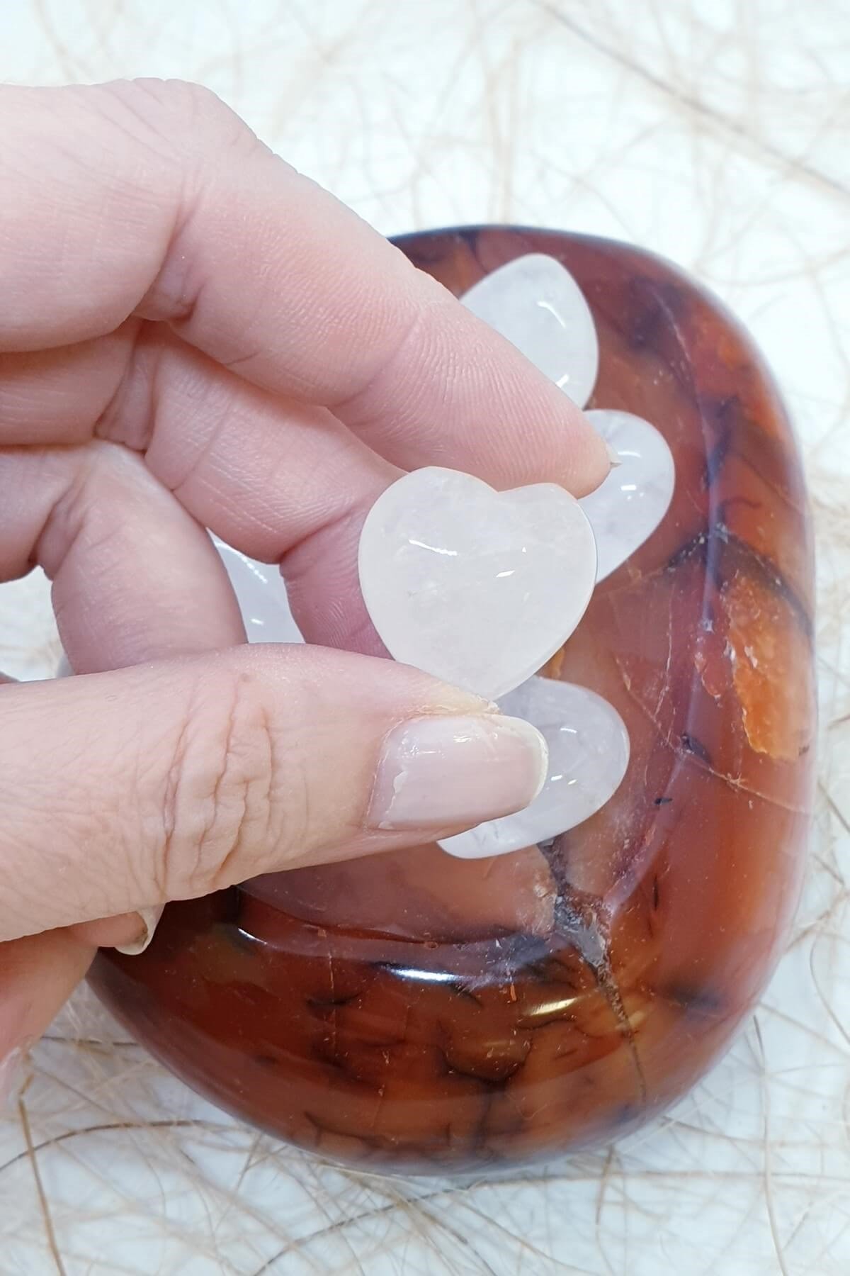 Tamburlu Kalp Şeklinde Kristal Kuvars