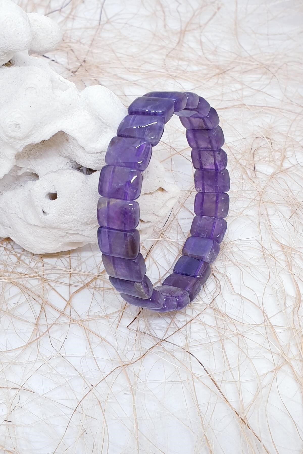 Tamtur Lastikli Ametist Bileklik