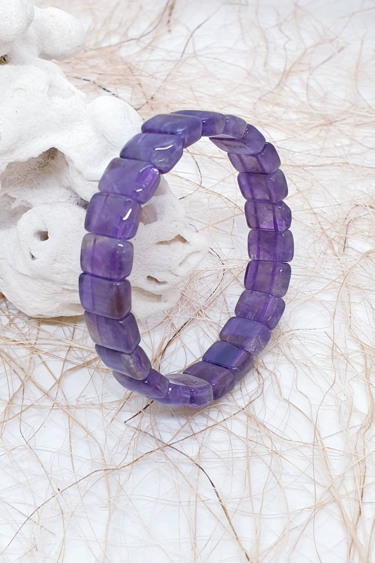 Tamtur Lastikli Ametist Bileklik