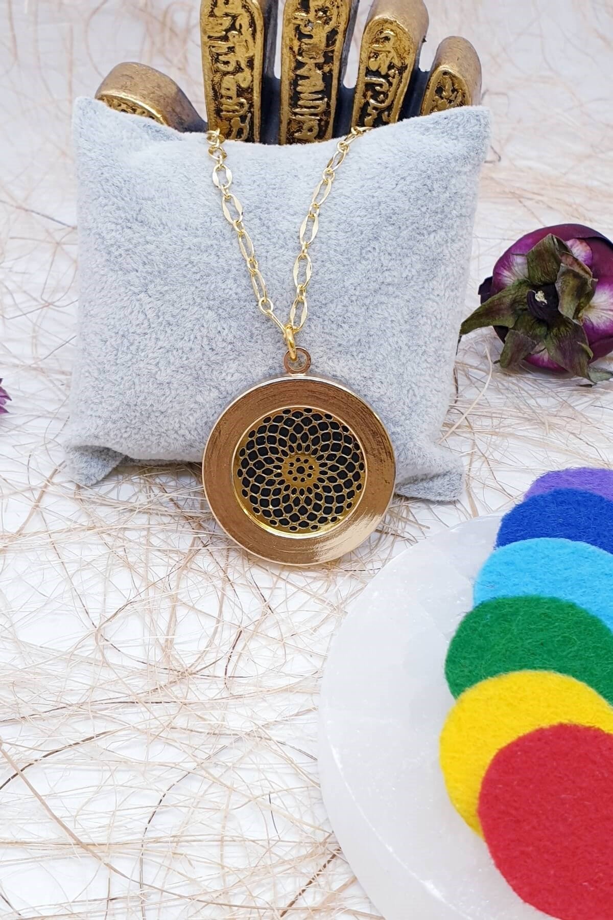 Torus ve Yaşam Çiçeği Difizör Çakra Kolyesi