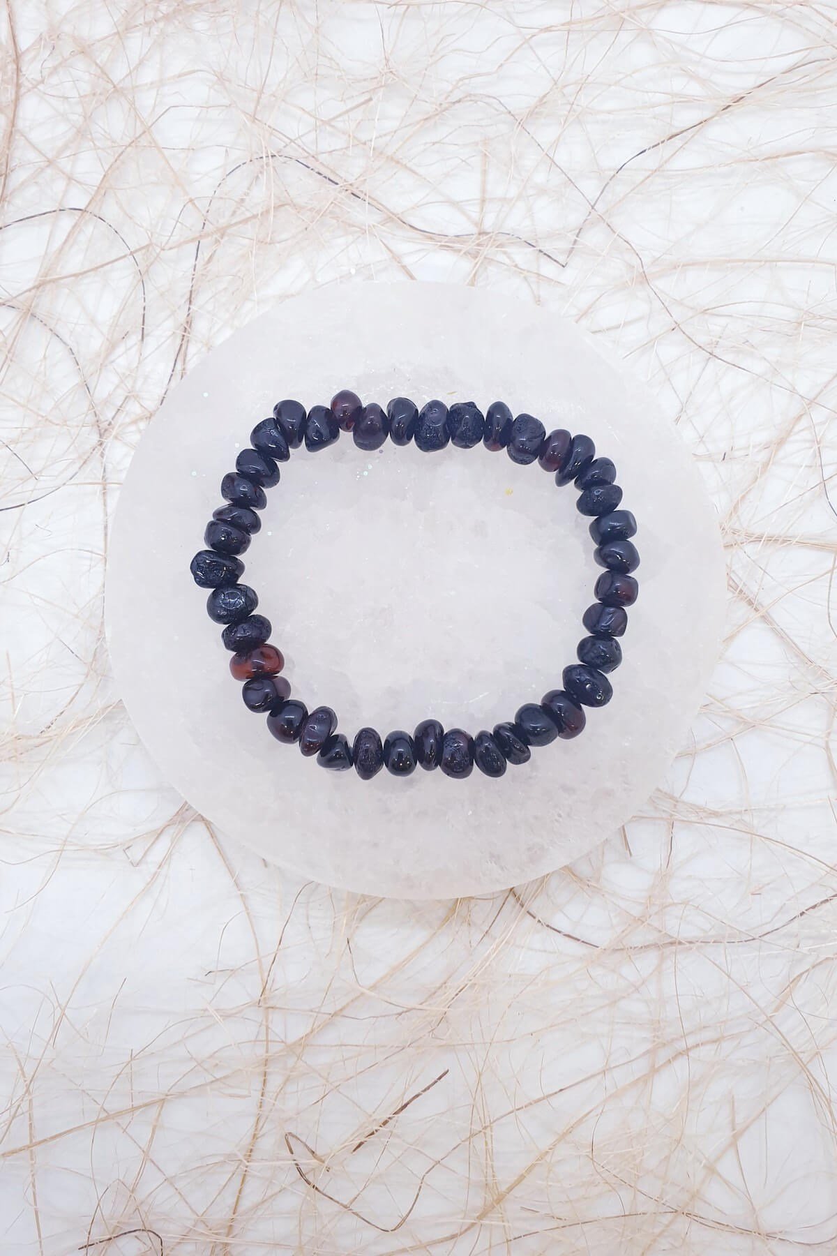 Unisex Siyah Kehribar bileklik