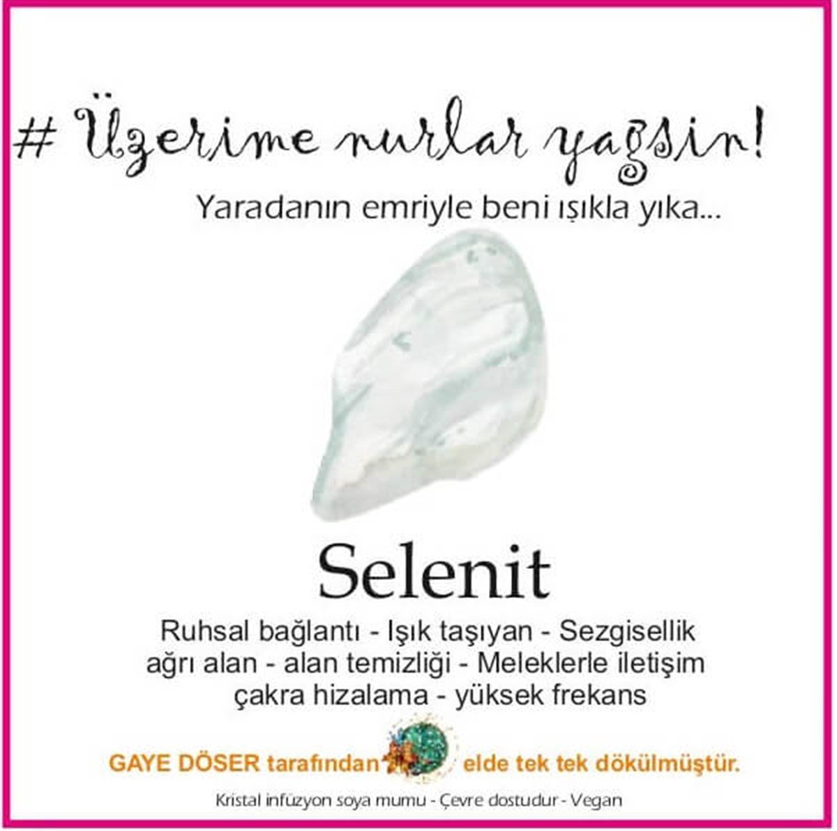 Üzerime Nurlar Yağsın Kristalize Mum