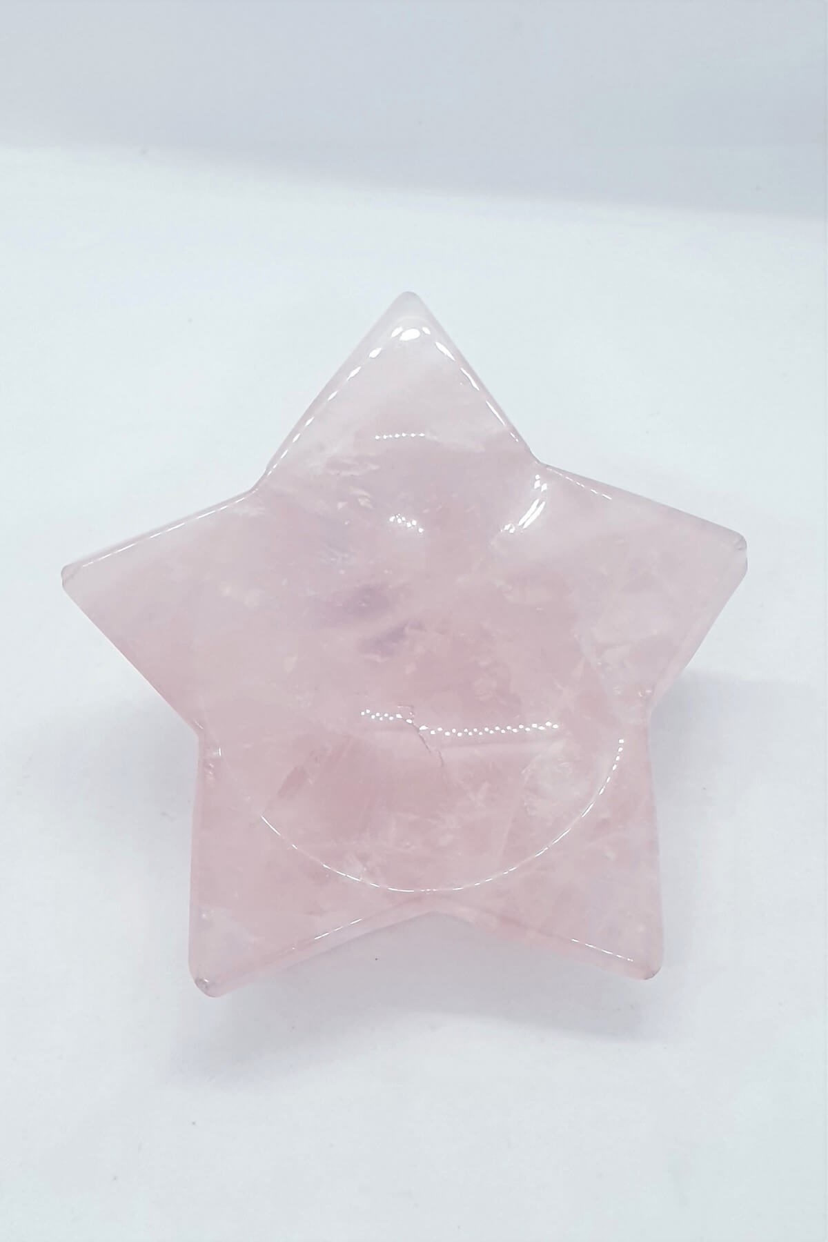 Yıldız Şeklinde 566 Gr. Pembe Kuvars Doğal Taş Kase