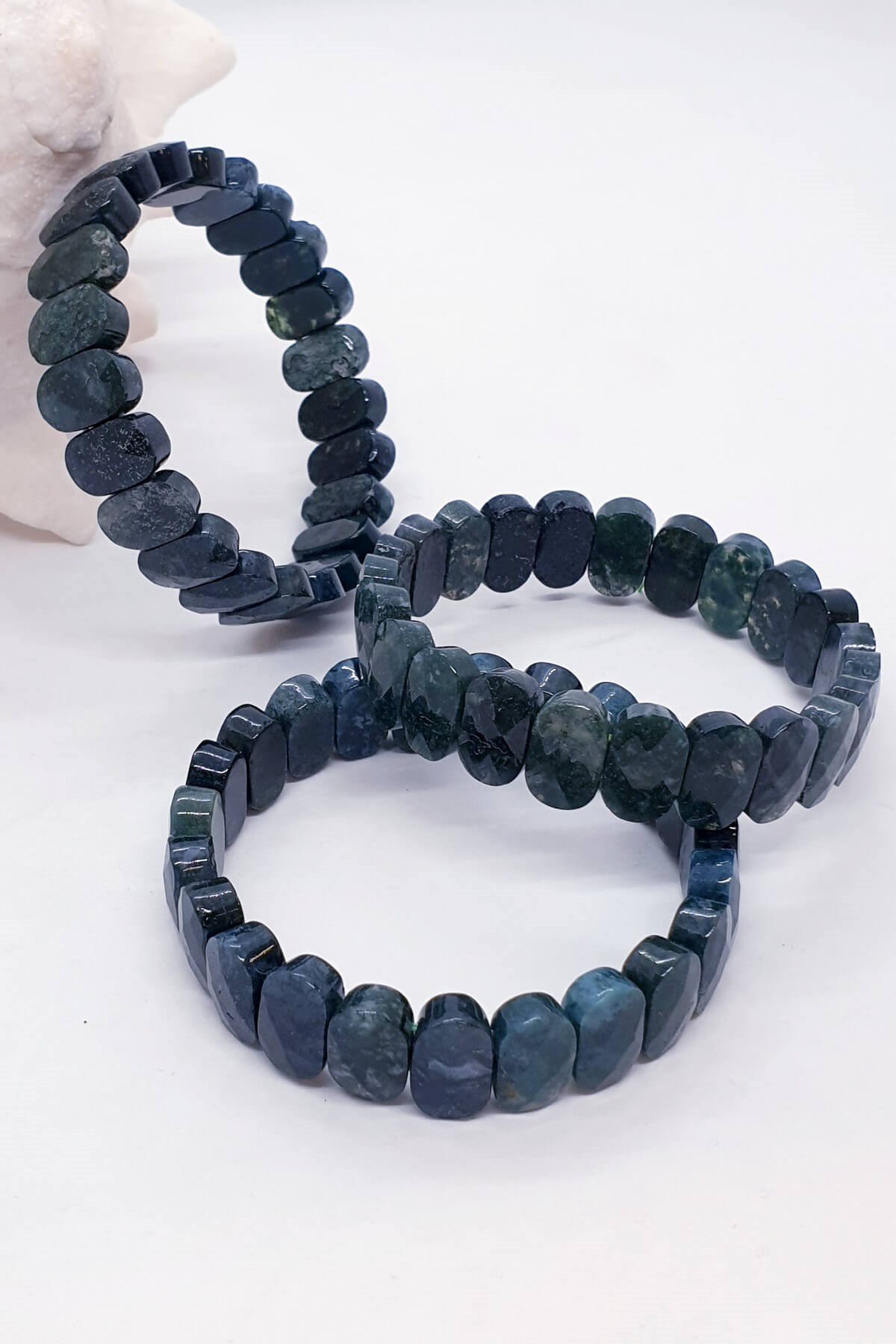 Yosun Akik Oval Kesim Doğal Taş Bileklik