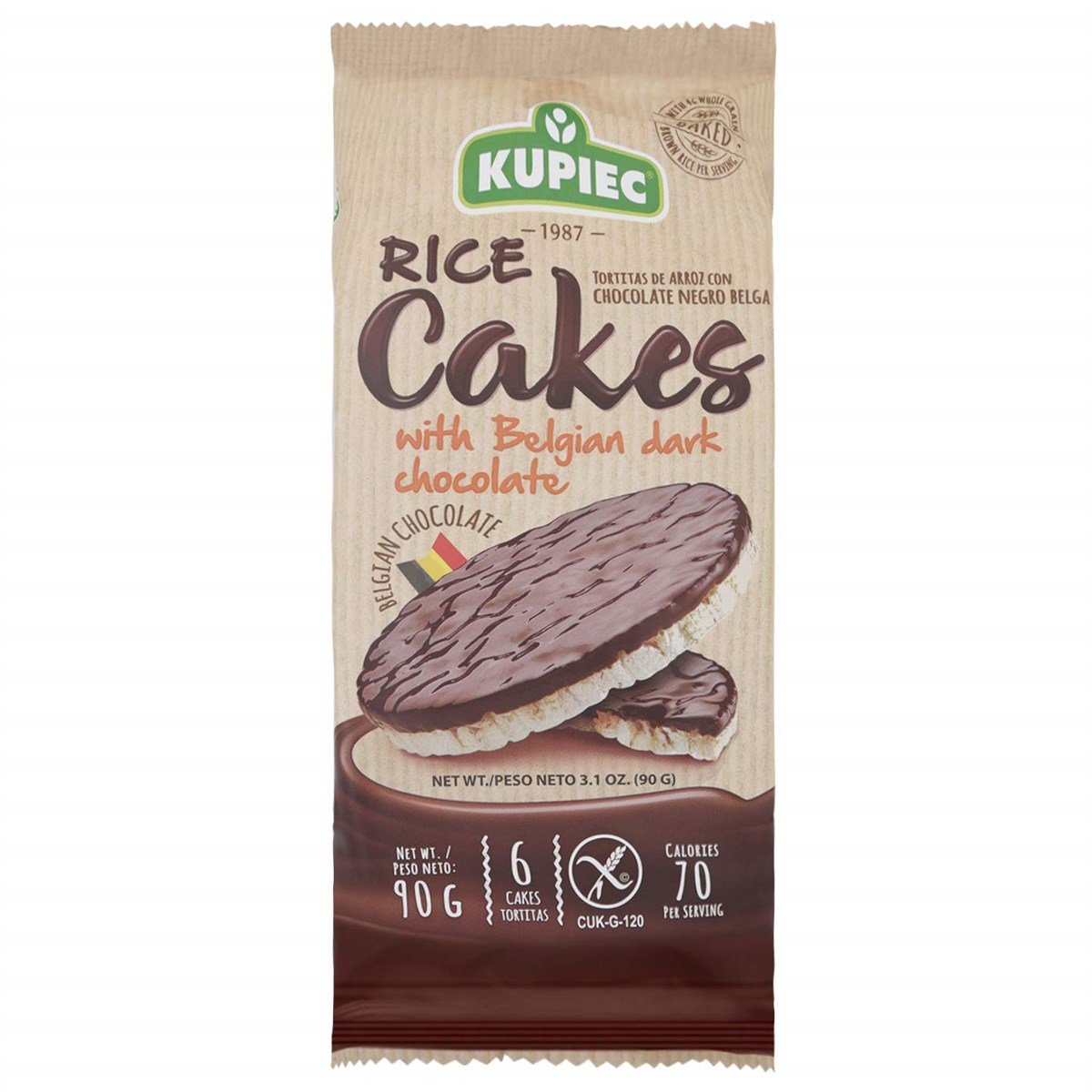 KUPİEC Rice Cakes belgian dark chocolate 90 g