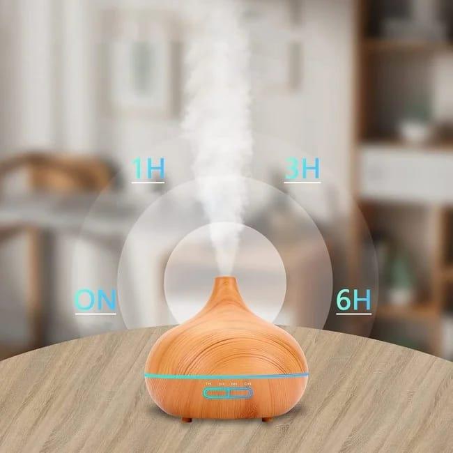 550 ML Kapasiteli H2O Kumandalı Aroma Difüzör (Açık Ahşap)