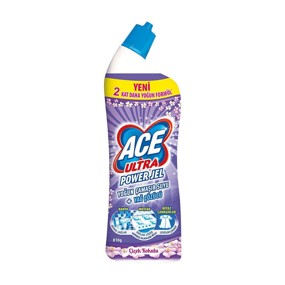 Ace  Çamaşır Suyu + Yağ Çözücü Ultra Power Jel Çiçek Kokulu 750 Ml