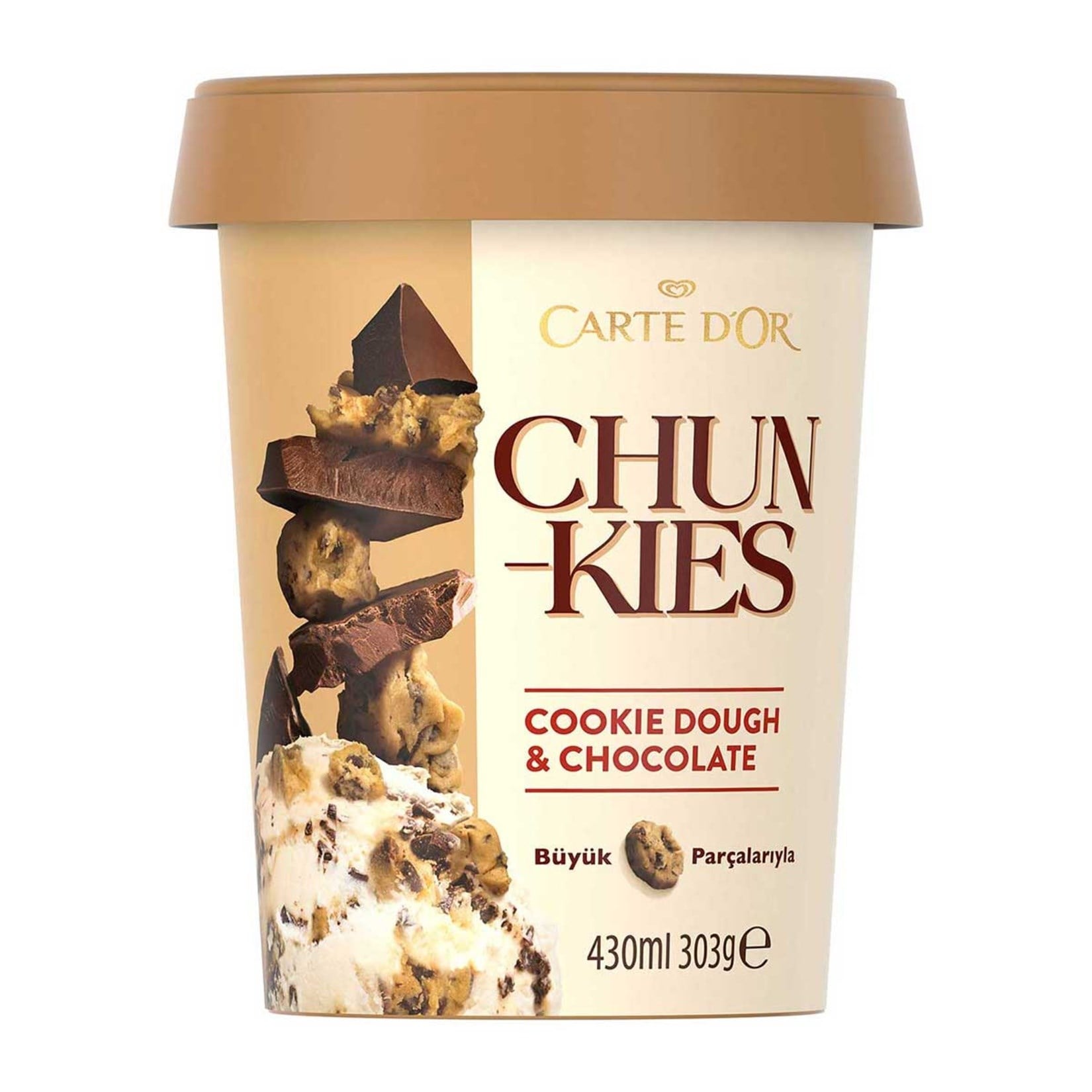 DondurmaAlgida Cartedor Chunkies Cookie Dough & Çikolata, Vanilyalı Dondurma 430 ml
