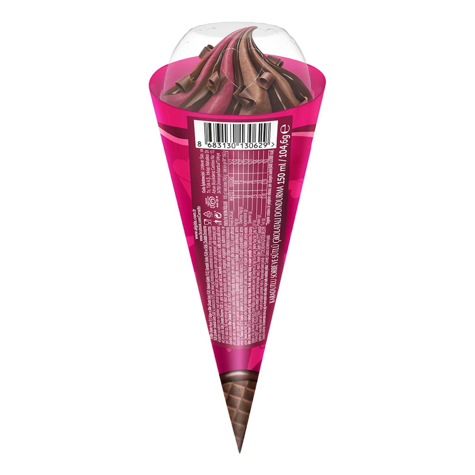 DondurmaAlgida Cornetto Aşkına Karadut & Çikolata 150 ml