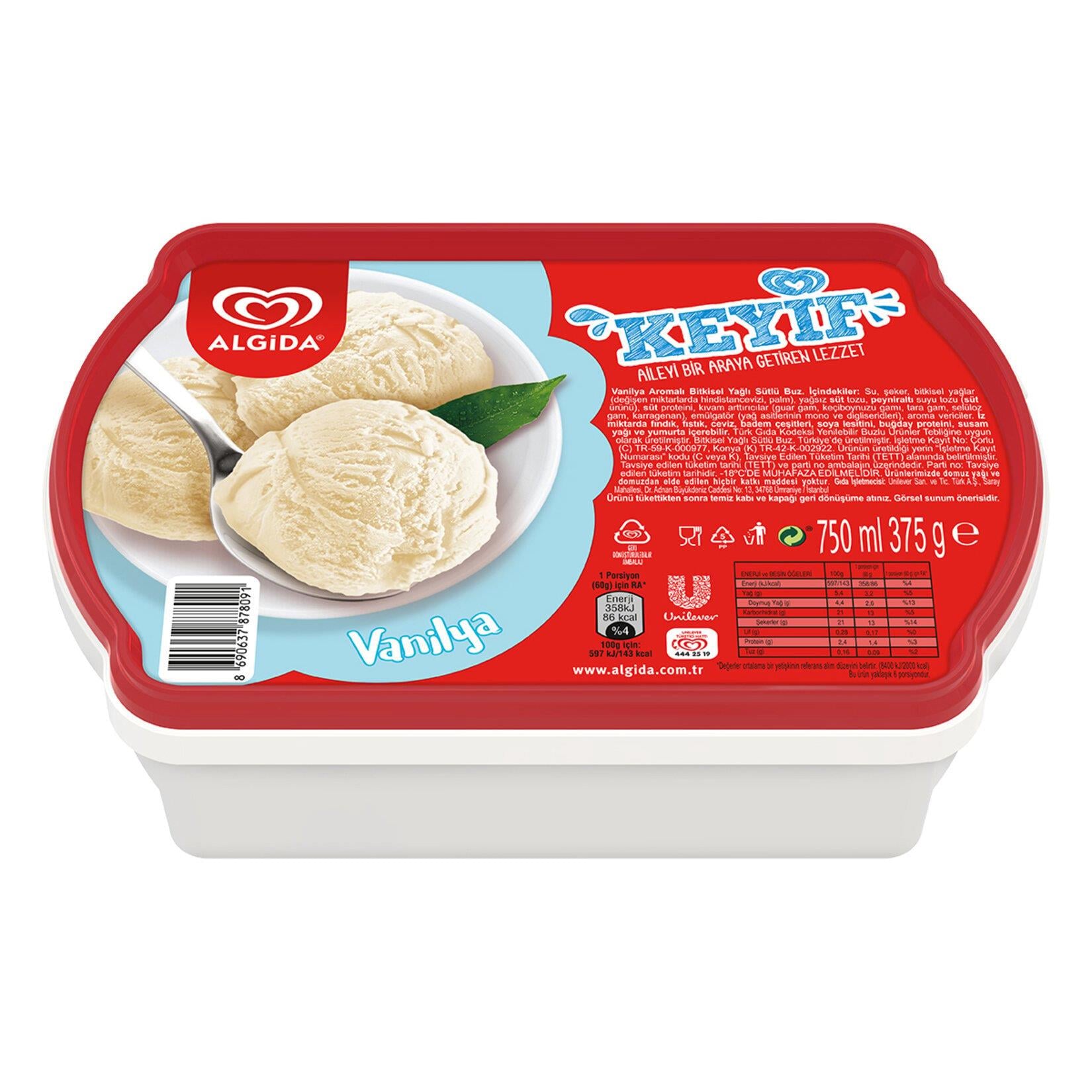 DondurmaAlgida Keyif Vanilya Dondurma 750 ml