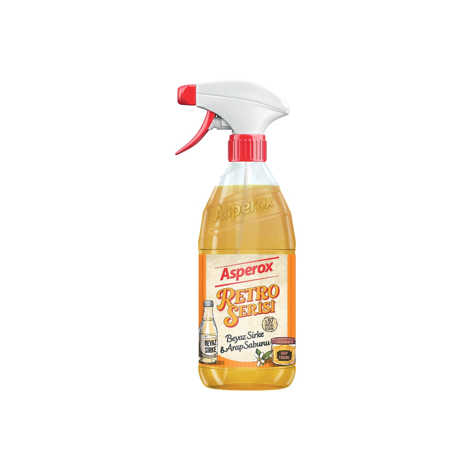 Parlatıcı, TemizleyiciAsperox Retro Serisi Beyaz Sirke& Arap Sabunu Sprey 1000 ml