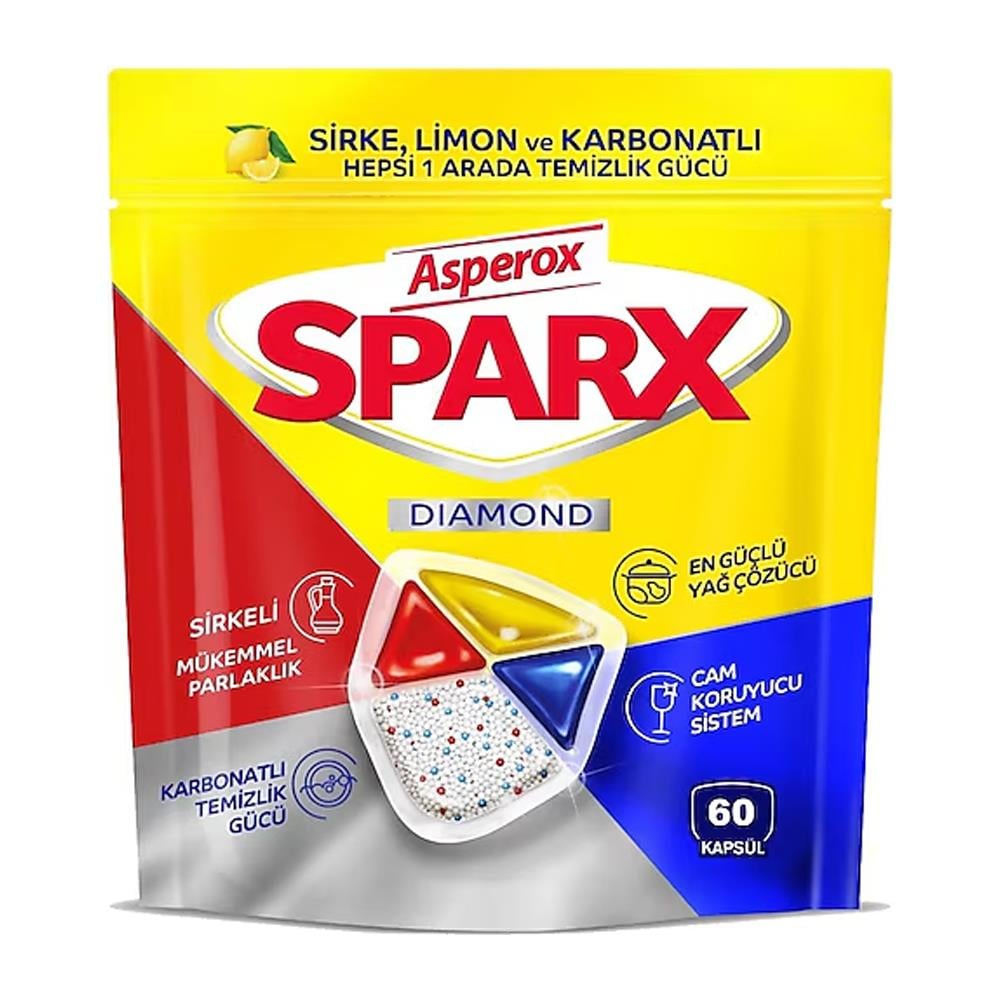 Bulaşık Makinesi TabletiAsperox Sparx Dıamond Bulaşık Makinesi Tableti 60lı 702 gr
