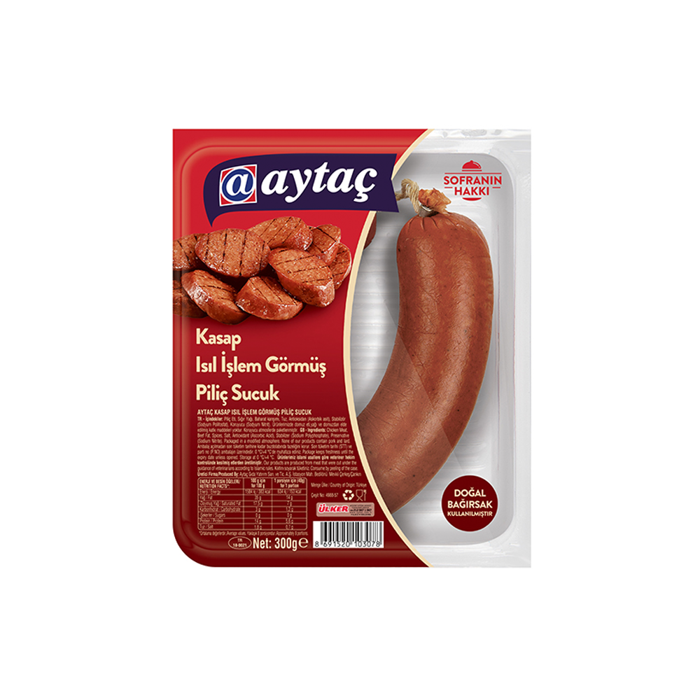 SucukAytaç Sucuk 400 gr Piliç Parmak Isıl İşlem Görmüş