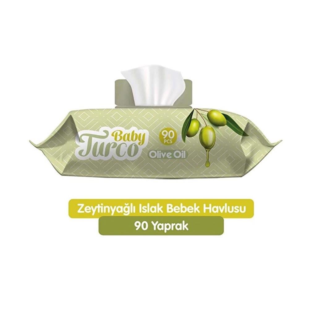 Baby Turco Islak Havlu Zeytinyağlı 90 lı