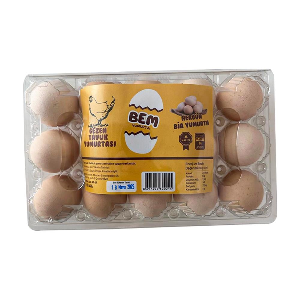 YumurtaBem Gezen Tavuk Yumurtası 15 li