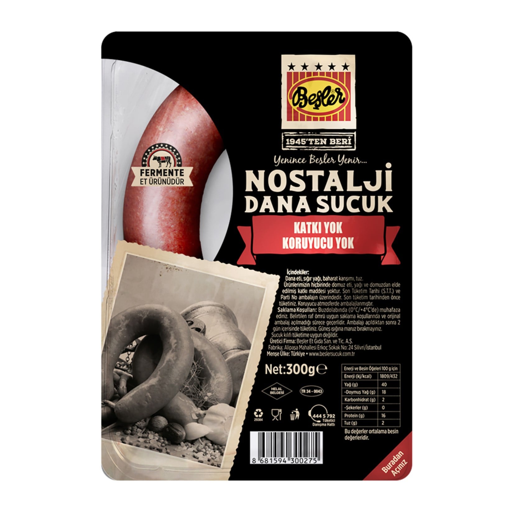 SucukBeşler Sucuk Nostalji 300 Gr