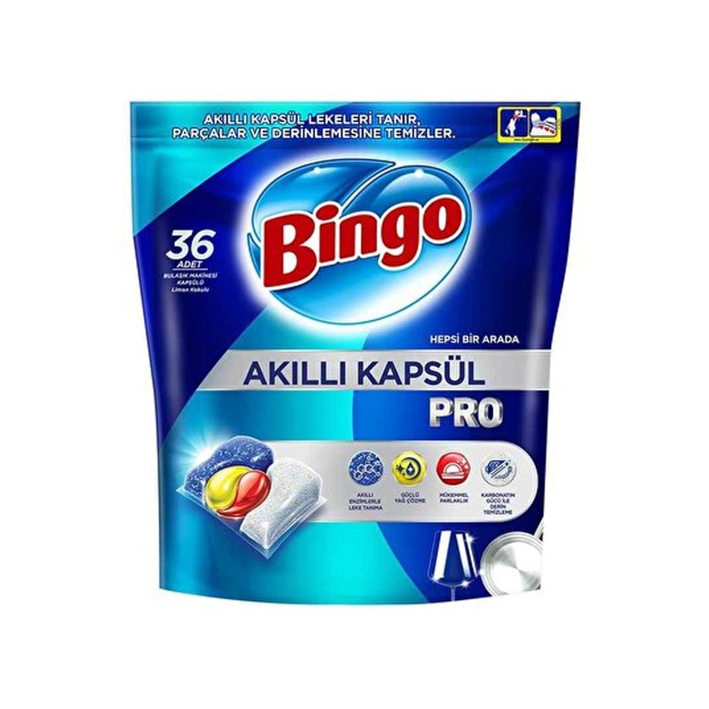 Bulaşık Makinesi TabletiBingo  Bulaşık Akıllı Kapsül 36 lı 493 Gr