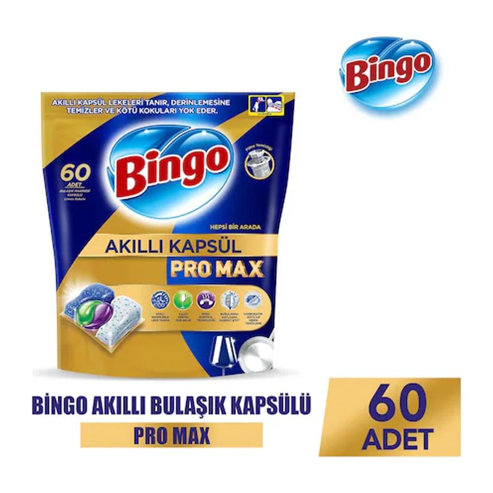 Bulaşık Makinesi TabletiBingo  Bulaşık Akıllı Kapsül 60 lı 822 Gr