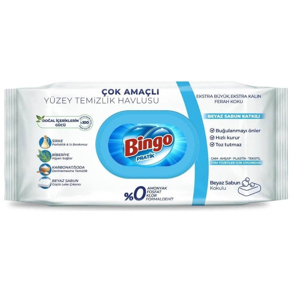 Islak MendilBingo Yüzey Temizlik Havlusu Beyaz Sabun 96lı