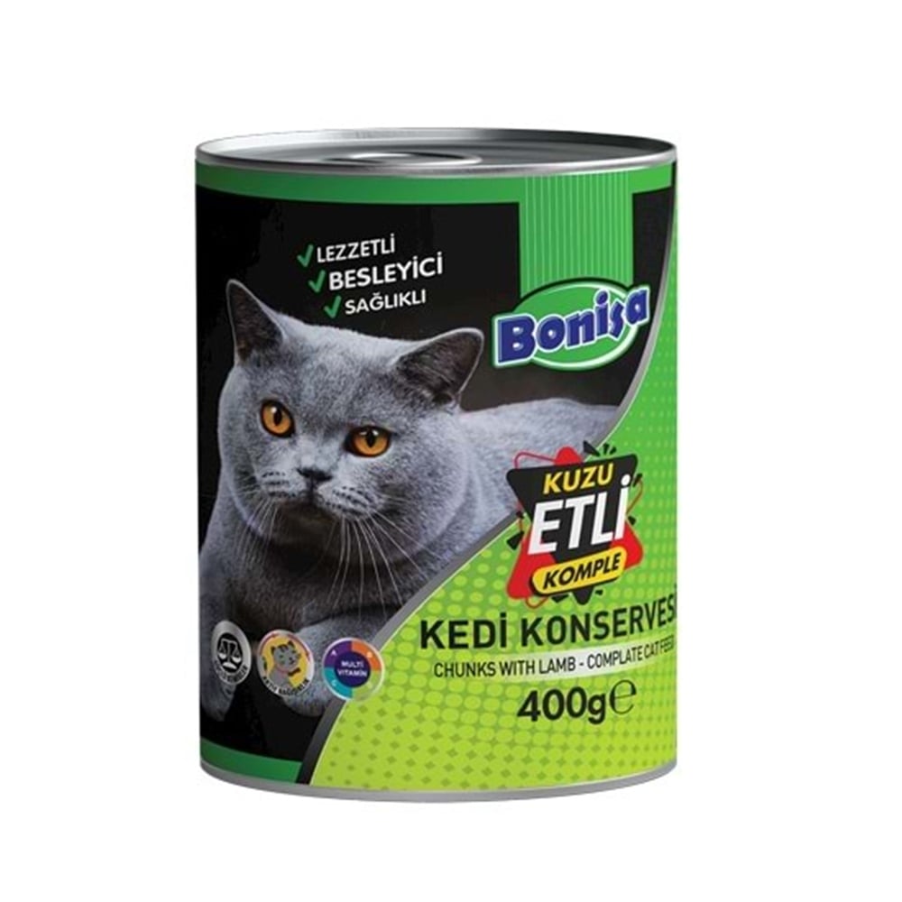 Bonisa Kedi Konserve Parça Kuzu Etli 400 gr.